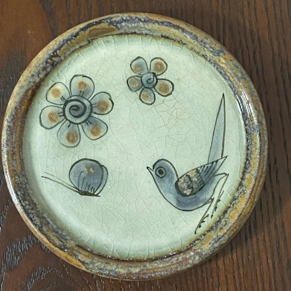 Mexico ceramic coaster tonala Art by Ken Edwards